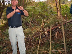 Using little more than the natural materials easily to hand, an emergency shelter can be quickly constructed